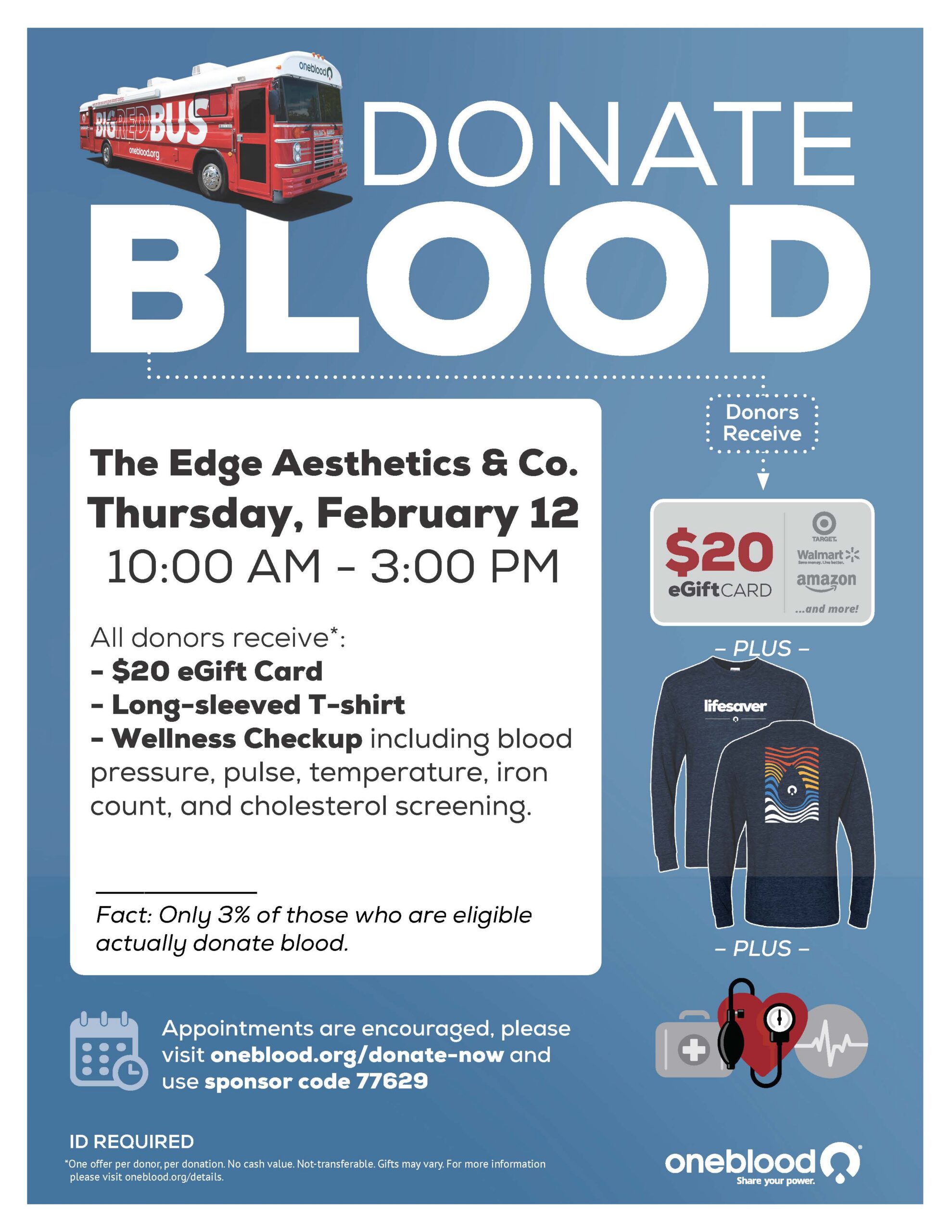 blood drive event at The Edge Aesthetics
